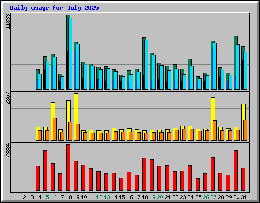 Daily usage for July 2025