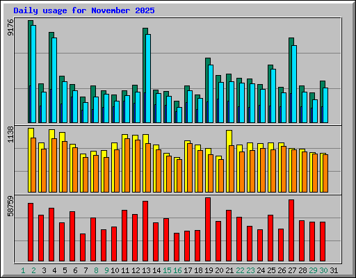 Daily usage for November 2025