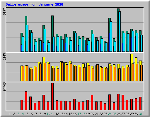Daily usage for January 2026