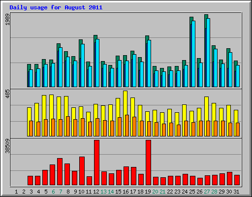 Daily usage for August 2011