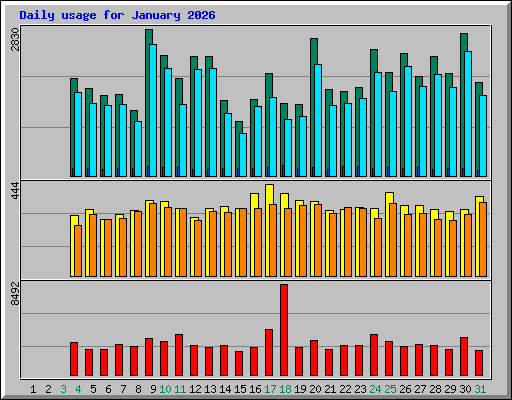 Daily usage for January 2026