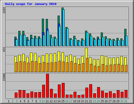 Daily usage for January 2010
