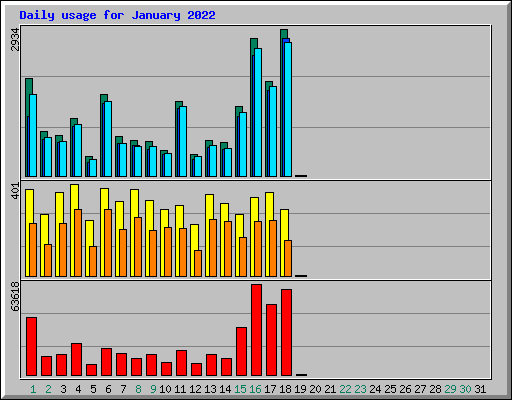 Daily usage for January 2022