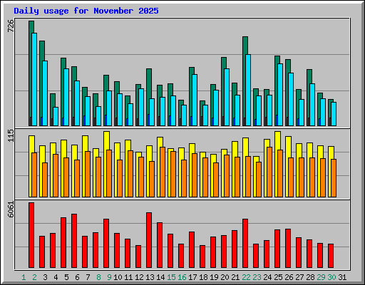 Daily usage for November 2025