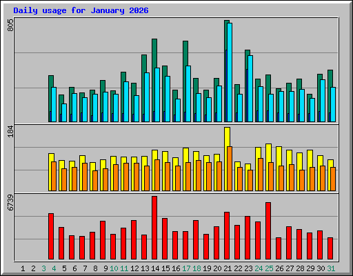 Daily usage for January 2026