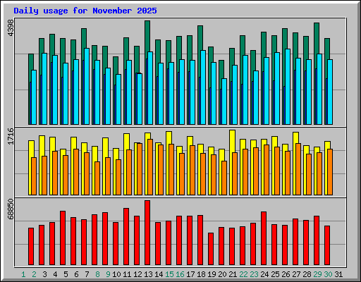 Daily usage for November 2025