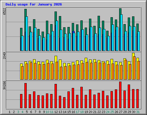 Daily usage for January 2026