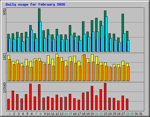 Daily usage for February 2026